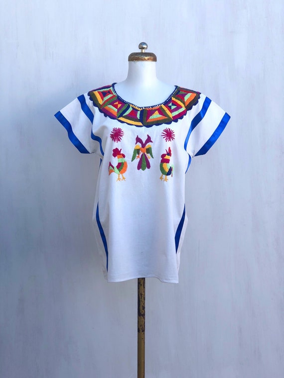 Mexican embroidered blouse, mexican hand embroider