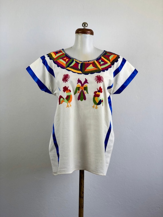 Mexican embroidered blouse, mexican hand embroider