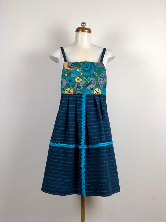 Mexican dress with embroidered flowers, embroidere