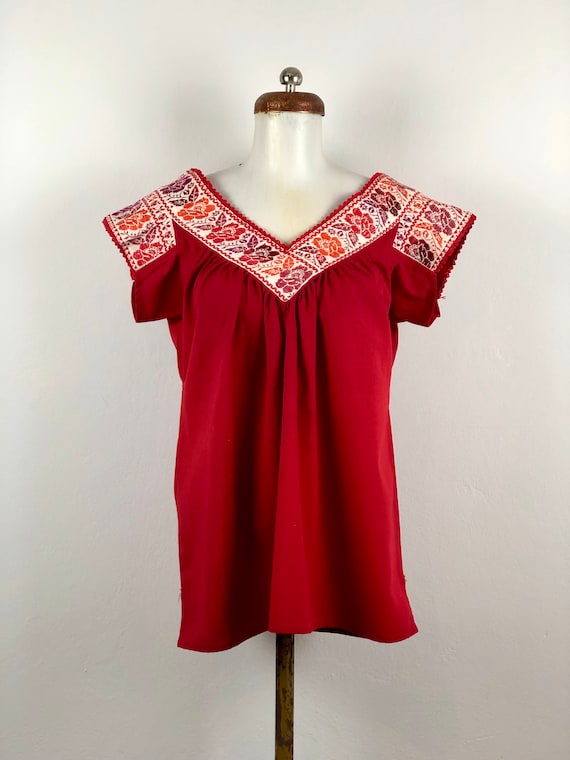Embroidered mexican blouse, mexican blouse with ha