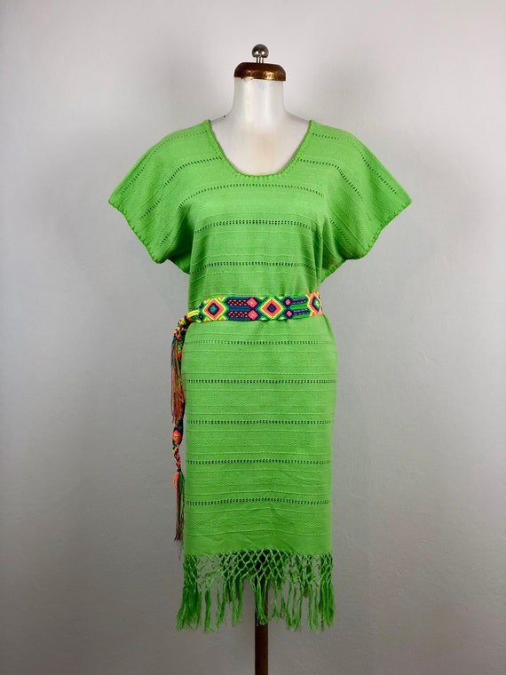 Mexican dress, mexican green dress, Mexican embroi