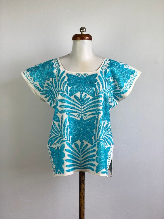 Embroidered mexican blouse, Mexican blouse with ha