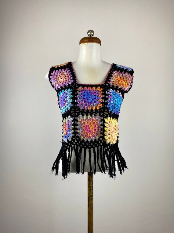 gipsy top, crochet top, hand crafted top, woven cr