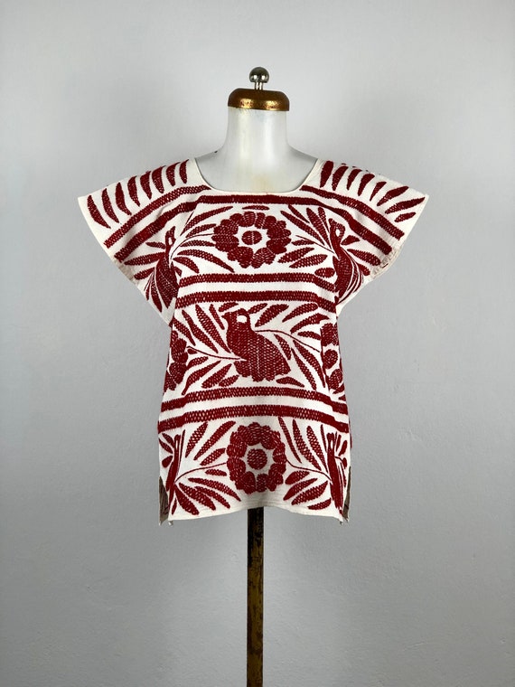 Embroidered mexican blouse, Mexican blouse with ha