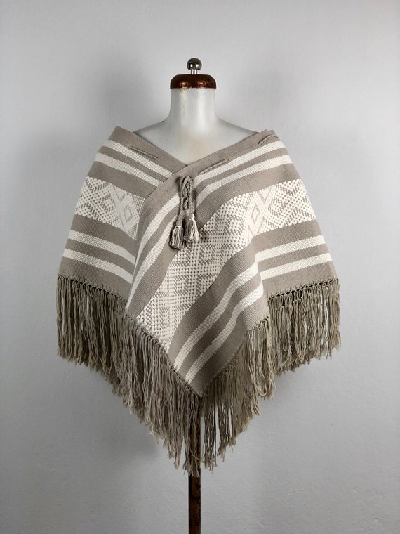 Hand Woven Mexican Poncho, Woven Poncho, Poncho, O