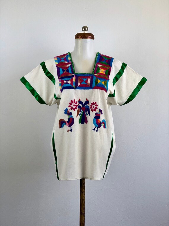 Mexican embroidered blouse, mexican hand embroider