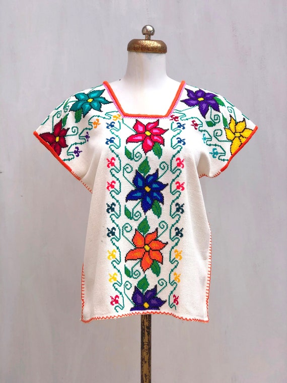 Hand Woven mexican blouse, woven blouse, Mexican b