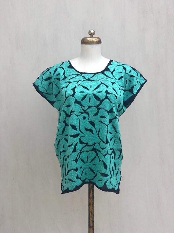 Mexican embroidered blouse, Mexican blouse with ha