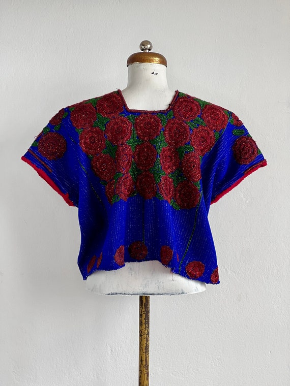 Vintage huipil, Mexican embroidered blouse, Vinta… - image 6