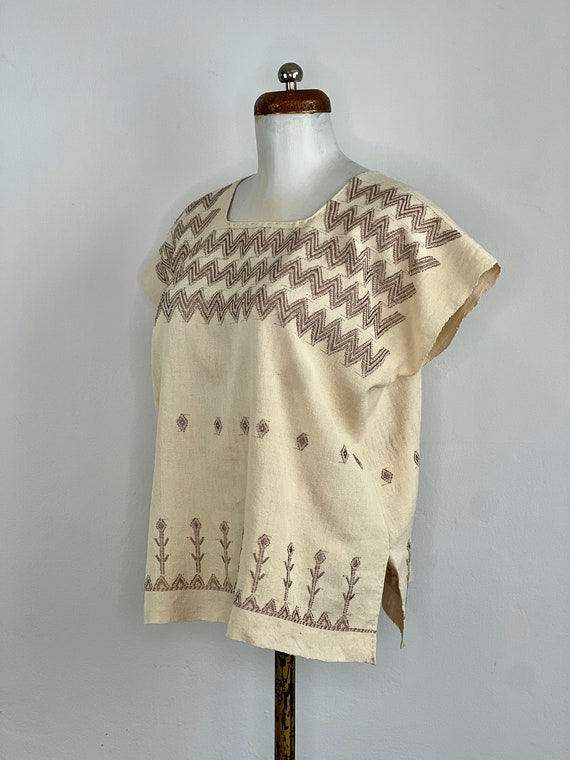 Hand woven mexican blouse, mexican woven blouse, … - image 5