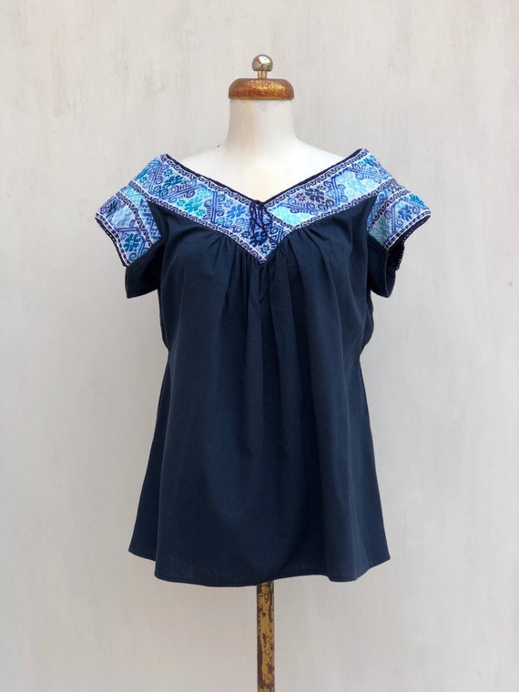 Embroidered mexican blouse, mexican blouse with ha