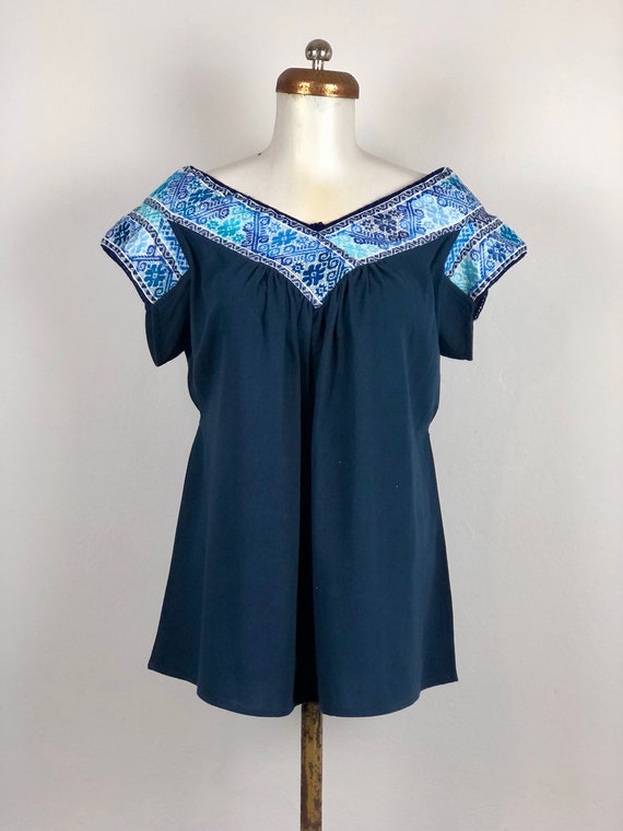 Embroidered mexican blouse, mexican blouse with ha