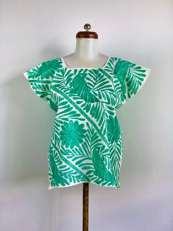 Embroidered mexican blouse, Mexican blouse with ha