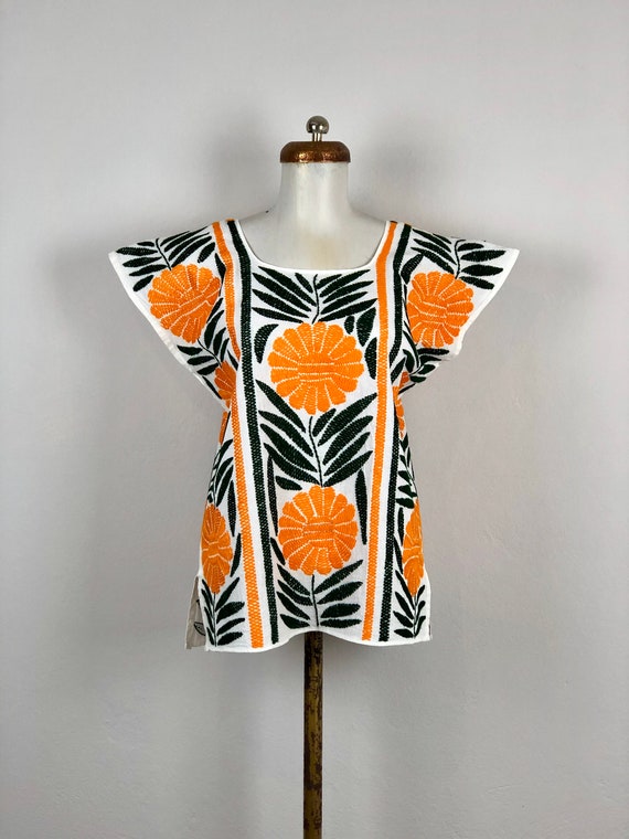 Embroidered mexican blouse, Mexican blouse with ha