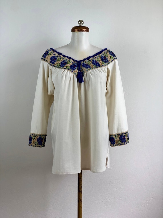 Hand embroidered mexican blouse, mexican blouse wi