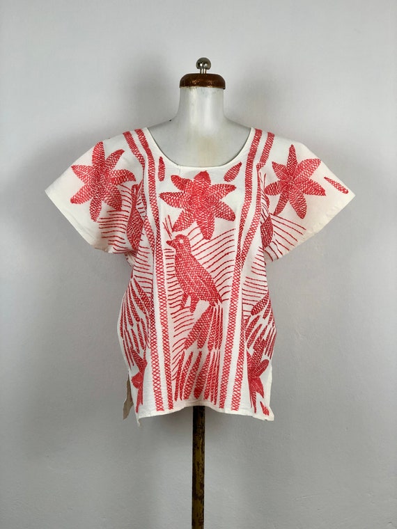 Embroidered mexican blouse, Mexican blouse with ha