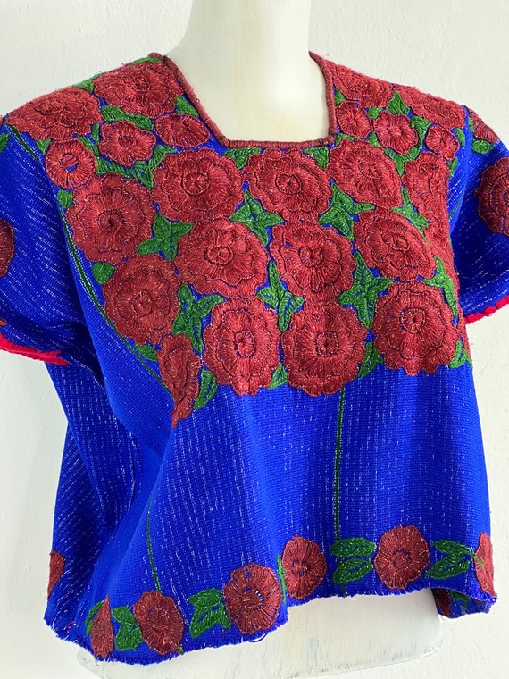 Vintage huipil, Mexican embroidered blouse, Vinta… - image 8