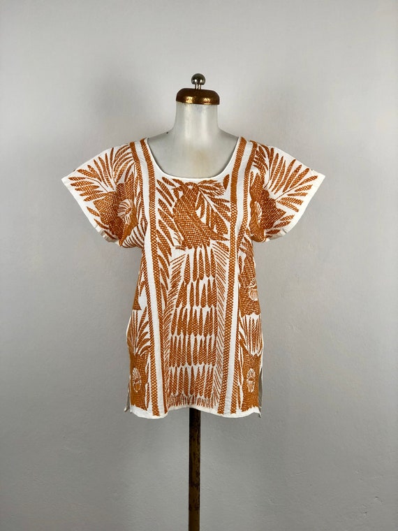Embroidered mexican blouse, Mexican blouse with ha