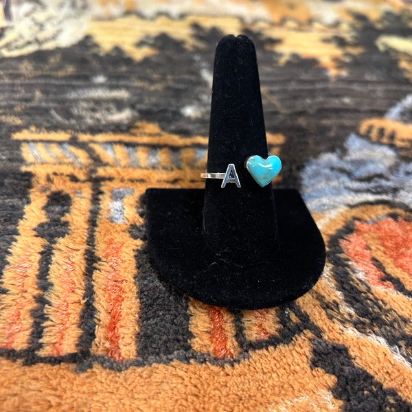 Turquoise Initial Ring