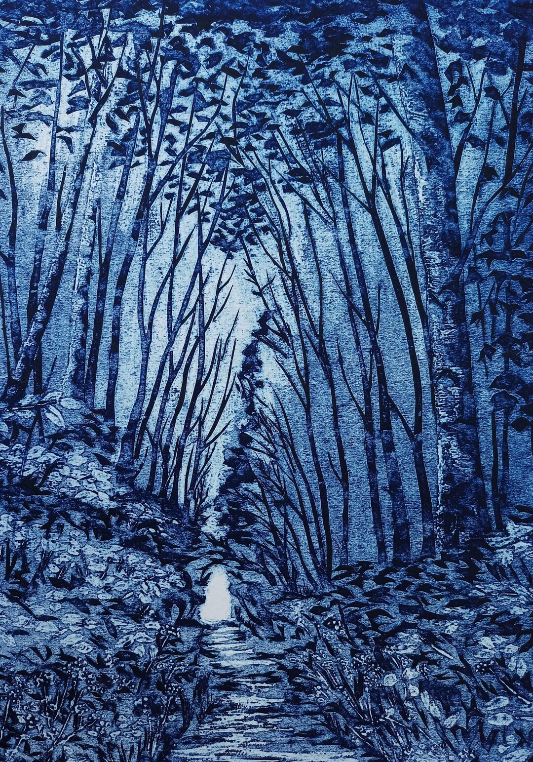 Tree Collagraph Cathedral of Trees Collagraph Print: Limited Edition Woodland Art - Etsy