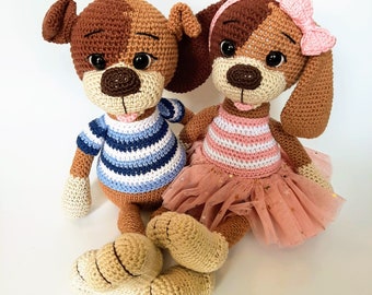 Crochet Dog Pattern PDF – Amigurumi Puppy Tutorial – DIY Stuffed Animal Toy Pattern for Beginners & Experts – Instant Digital Download