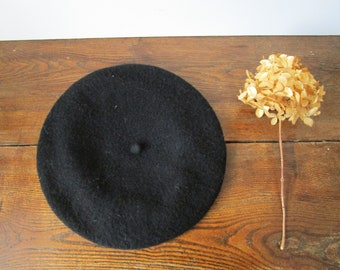 Vintage Black Beret Classic Wool Beret Women Fall Spring Hat Hat Beret Woman Man Unisex