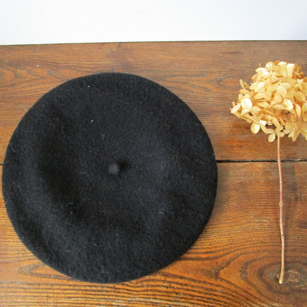 Vintage Black Beret Classic Wool Beret Women Fall Spring Hat Hat Beret Woman Man Unisex