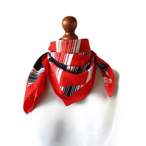 Blue White Red Scarf Vintage Square Scarf Summer Accessories Italian Scarf Patriotic Scarf Classic Scarf Vintage Scarves Gift For Her