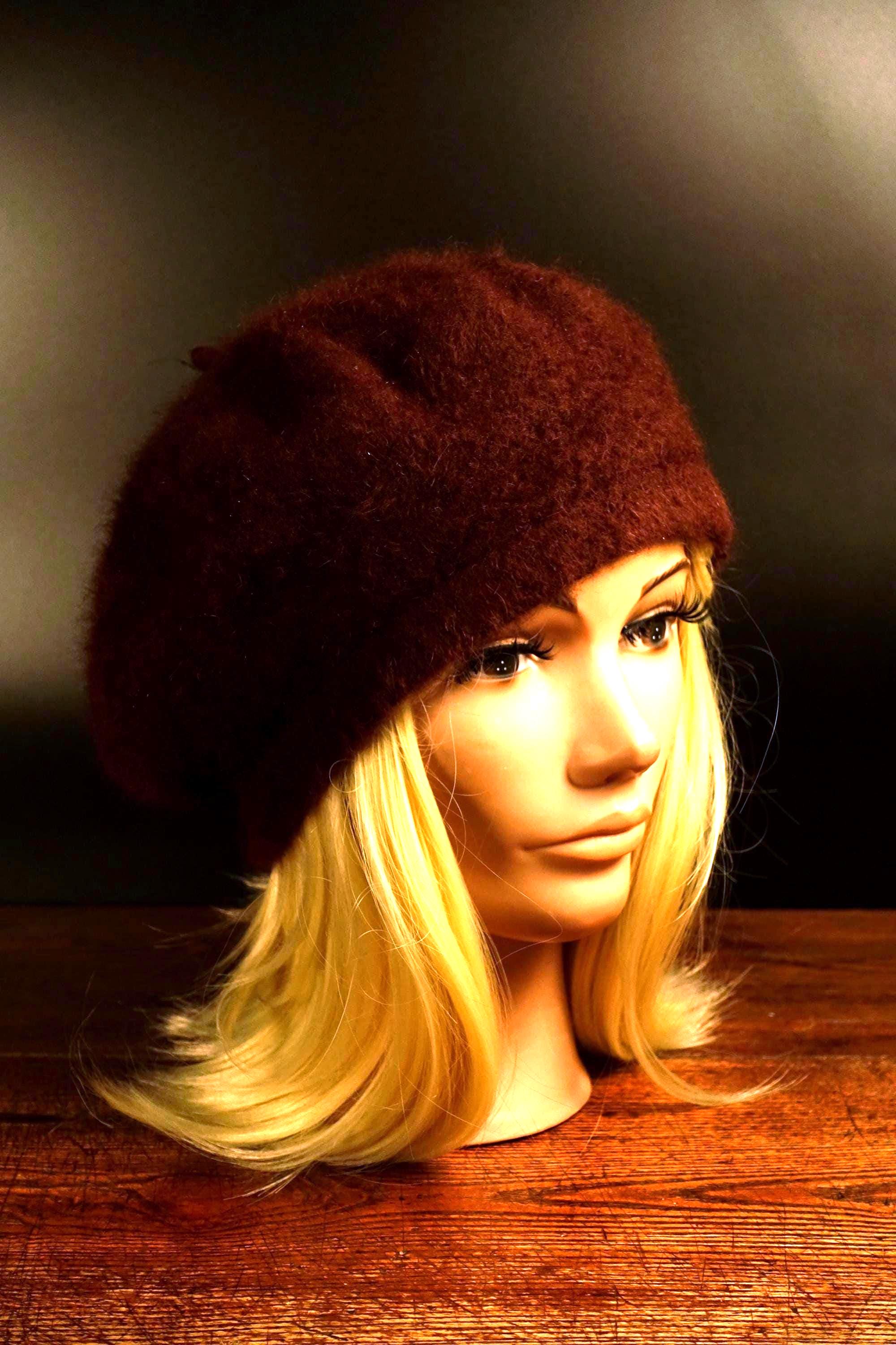 True Vintage Mid-century 1960s Le Parisien Beret Angora Rabbit Hair Wool MOD MCM Rabbit Hair Beret - Etsy UK main image 2