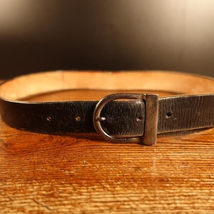 Vintage Leather Belt Belts For Men Very Dark Brown Black Genuine Leather Belt Metal Buckle Leather Jeans Belt Belts for Him size 31&quot;-34&quot;