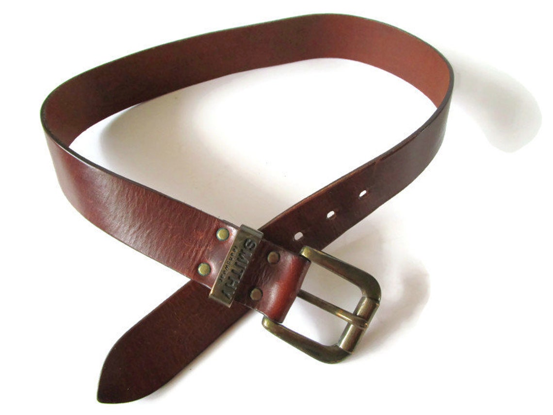 90s Vintage Thick Leather Belt Belts for Men Brown Genuine - Etsy Hong Kong