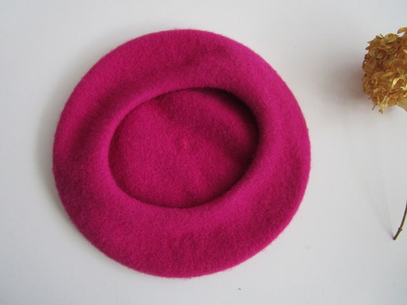Vintage Pink Beret Classic Wool Beret Women Fall … - image 5