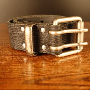 90s Vintage Thick Leather Belt Belts For Men Brown Genuine Leather Belt Metal Buckle Leather Jeans Belt Belts for Him size 34&quot;-36&quot; / 85-90CM