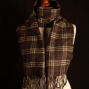 LAPIDUS écharpe en laine à carreaux écharpe d&#39;hiver chaud accessoires d&#39;hiver pour hommes vintage damier gris blanc rouge écharpe tartan cadeau petit ami