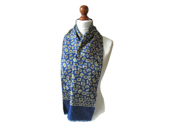 Handsome Vintage Mens Silk Scarf Retro Mens Scarf