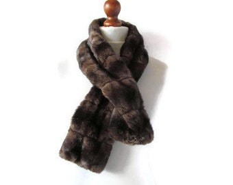 Luxurious Brown Faux Fur Shawl Faux Soft Mink Collar Stolle Scarf Womens Winter Accessories Gift For Mom Gift For Her