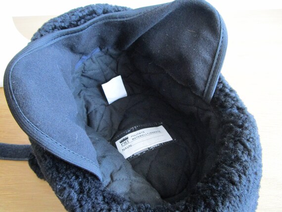 Shearling Fur Hat Black Warm Winter Hat 1990s Swe… - image 9