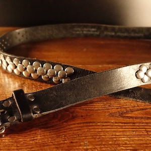90s Vintage Thick Leather Belt Belts For Men Brown Genuine Leather Belt Metal Buckle Leather Jeans Belt Belts for Him 105cm Made in Sweden