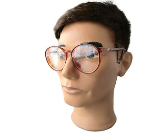 Montura de gafas Vintage FLAIR Hecho en Alemania Gafas de montura completa Gafas redondas Gafas marrones de los años 90 Gafas de hombre para mujer Gafas Hipster