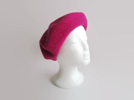 Vintage Pink Beret Classic Wool Beret Women Fall … - image 2