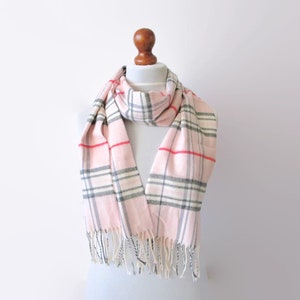 Zarter Schal Rosa Schal Damen Winter Accessoires Weich Warm Winter Herbst Frühling Schal Vintage Karierter Schal Freundin Geschenk