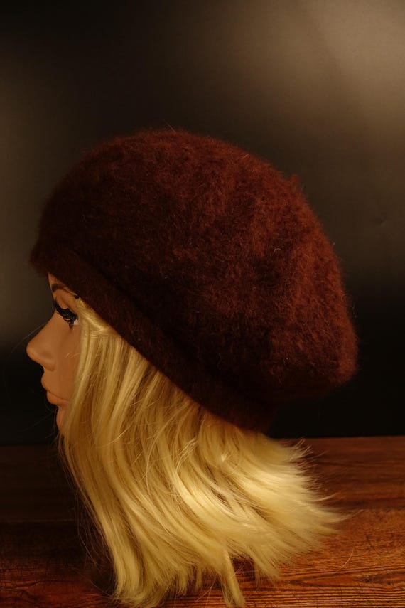 Vintage Angora Rabbit Hair Beret - Soft Brown Wool Blend - Etsy