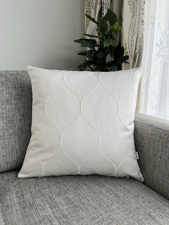 White Pillow Cover 20x20, Modern Farmhouse Throw Pillow Covers 18x18,  Farmhouse Pillow Covers White Pillows, White Textured Pillow 