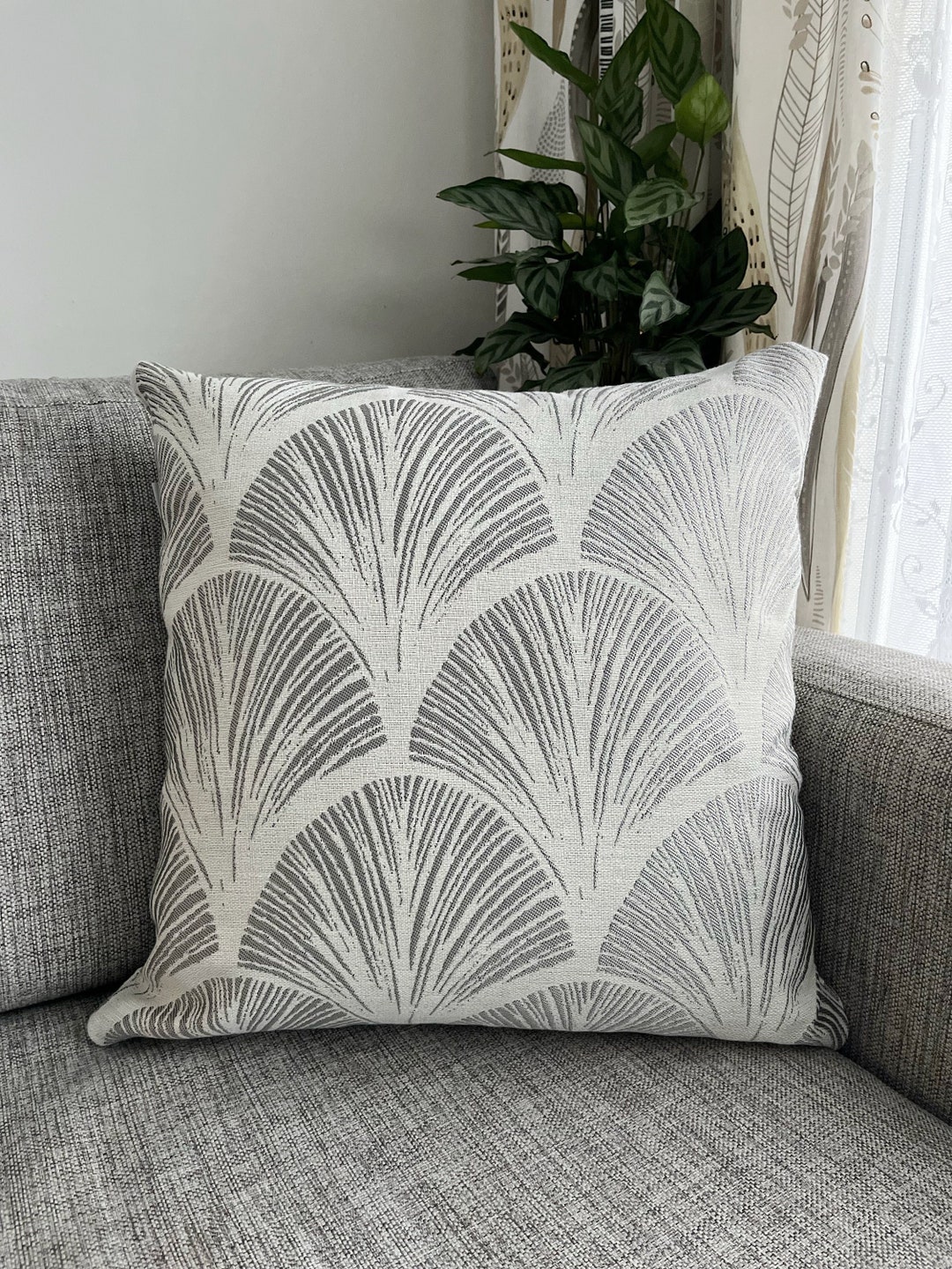 Gray Art Deco Throw Pillow Cover Modern Luxury Decorative Etsy