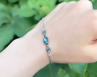 Bracelet marcasite délicat, pierre précieuse alexandrite, bijoux alexandrite, bracelet marcasite STERLING SILVER 925 bijoux marcasite arménien