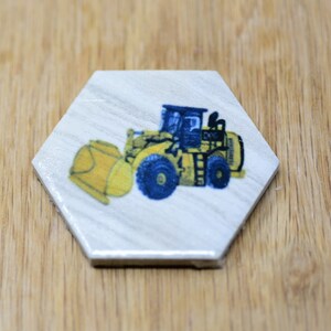 Front-end loader construction vehicle Hexagon ceramic tile magnet