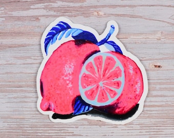 Making pink lemonade pink lemons vinyl sticker, fruit food citrus decal, summer zest grow garden sticker,   citron planner agenda label