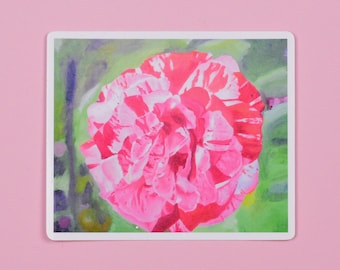 Red, white, and pink carnation vinyl sticker, flower floral laptop decal, peony garden water bottle label love romance note scrap book decor