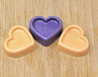 Mini heart solid lotion bar, massage bar, Shea and cocoa butter lotion bar