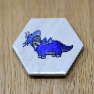 Dungeon Companions The Ferocious Dragon Corgi Hexagon ceramic tile magnet, DnD magnet, DM GM gift, gifts for him, animal magnet, cute magnet
